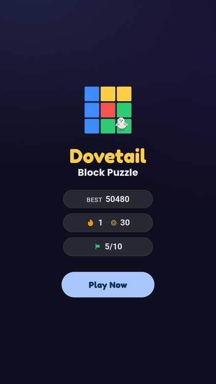 Home screen with your best score, streak and levels reached